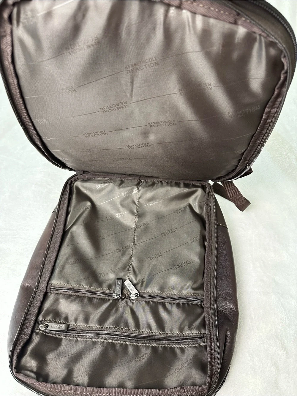 Kenneth Cole Reaction Full Grain Leather 16” Laptop Tablet Travel Backpack